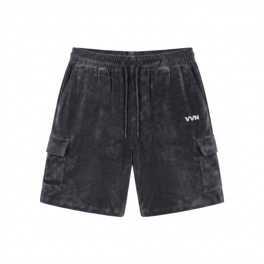 SHORT COTELÊ CARGO PRETO